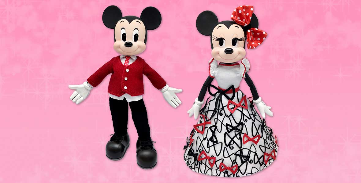 Mickey & Minnie Mouse Limited-Edition Valentine's Day Doll Set—D23