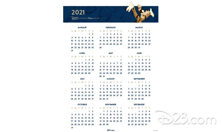 Save The Disney Dates With These Printable 2021 Calendars D23