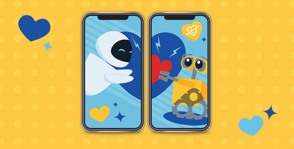 Match with Your Valentine Using These Phone Wallpapers Inspired by Iconic Disney Couples