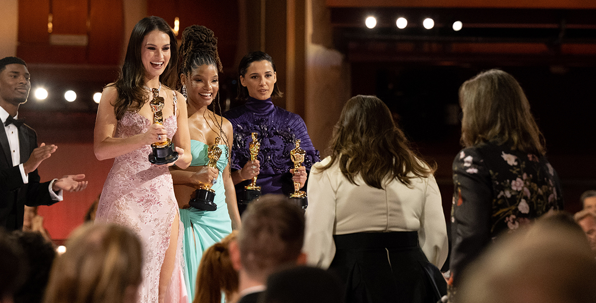 Three Disney Princess Actresses Gather Onstage at 2022 Oscars