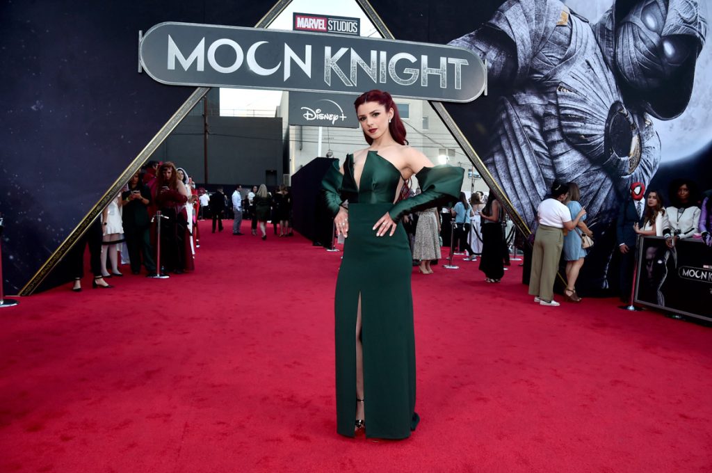 LOS ANGELES, CALIFORNIA - MARCH 22:  Sofia Danu attends the Moon Knight Los Angeles Special Launch Event at the El Capitan Theatre in Hollywood, California on March 22, 2022. (Photo by Alberto E. Rodriguez/Getty Images for Disney)