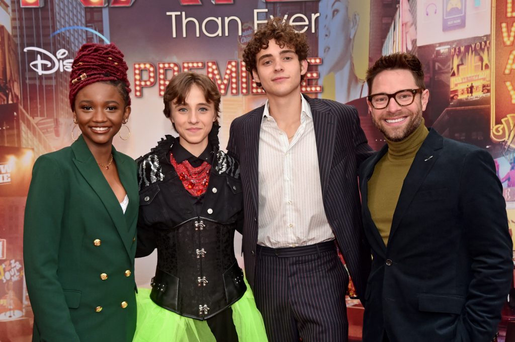 LOS ANGELES, CALIFORNIA - MARCH 15: (L-R) Aria Brooks, Rueby Wood, Joshua Bassett, and Tim Federle attend the Los Angeles Premiere of Disney's "Better Nate Than Ever" at El Capitan Theatre in [Hollywood], California on March 15, 2022. (Photo by Alberto E. Rodriguez/Getty Images for Disney)