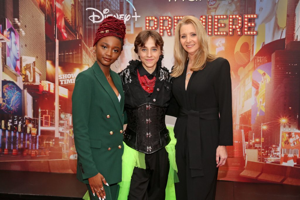 LOS ANGELES, CALIFORNIA - MARCH 15: (L-R) Aria Brooks, Rueby Wood, and Lisa Kudrow attend the Los Angeles Premiere of Disney's "Better Nate Than Ever" at El Capitan Theatre in [Hollywood], California on March 15, 2022. (Photo by Jesse Grant/Getty Images for Disney)