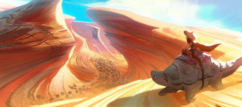 The harsh desert environment of Tail contributes to the storytelling by visually accentuating Raya’s bleak circumstances. Walt Disney Animation Studios’ “Raya and the Last Dragon” will be in theaters and on Disney+ with Premier Access on March 5, 2021.