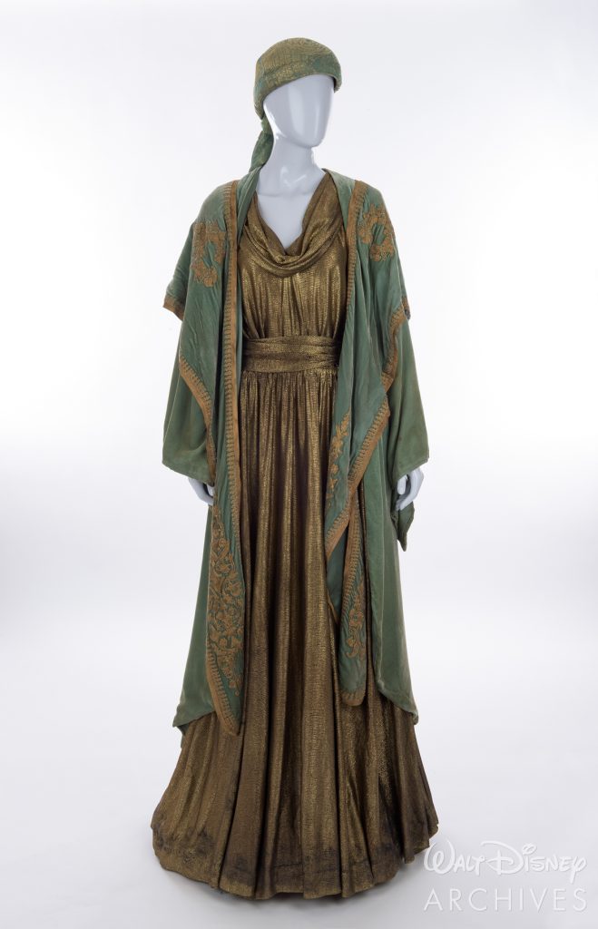 Nightmare Alley
2021
Zeena Green and Gold Velvet Fortune Teller Outfit

HERO

Black stretch polyester wrap around gown with gold dots, cowl neck, attached belt

Robe -  Mint velvet open front robe with gold