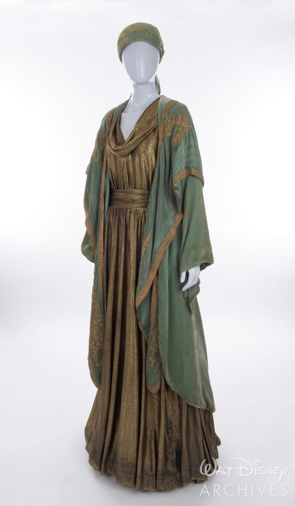 Nightmare Alley
2021
Zeena Green and Gold Velvet Fortune Teller Outfit

HERO

Black stretch polyester wrap around gown with gold dots, cowl neck, attached belt

Robe -  Mint velvet open front robe with gold