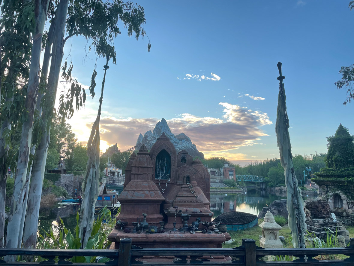 Mount Everst at Disney's Animal Kingdom can be seen during a beautiful day with clear blue skies.