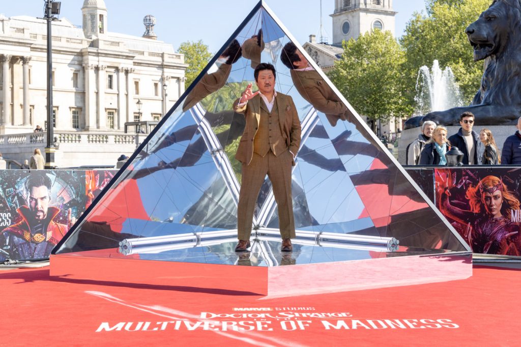 LONDON, ENGLAND - APRIL 26:  Benedict Wong attends the photocall for Marvel Studios' "Doctor Strange in the Multiverse of Madness" in Trafalgar Square on April 26, 2022 in London, England. (Photo by James Gillham/StillMoving.net for Disney)