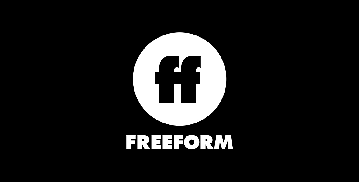 Black-and-white image of Freeform’s logo.