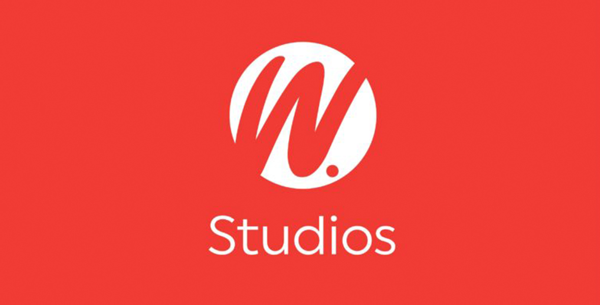 Red and white image of the W. Studios logo.