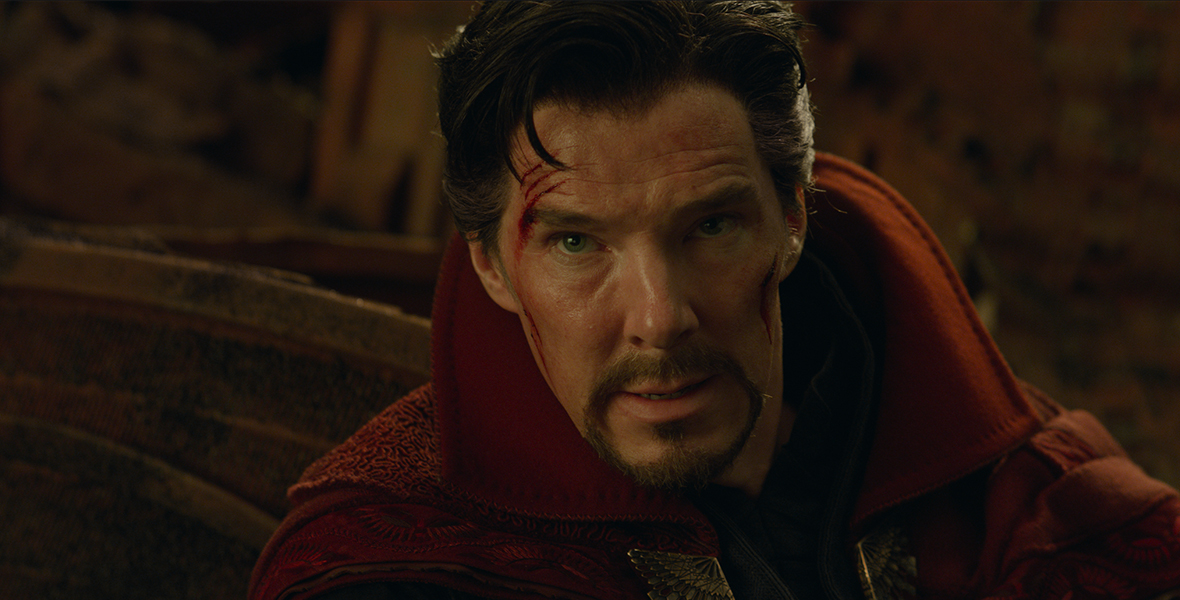 Stephen Strange sustains an injury in battle.