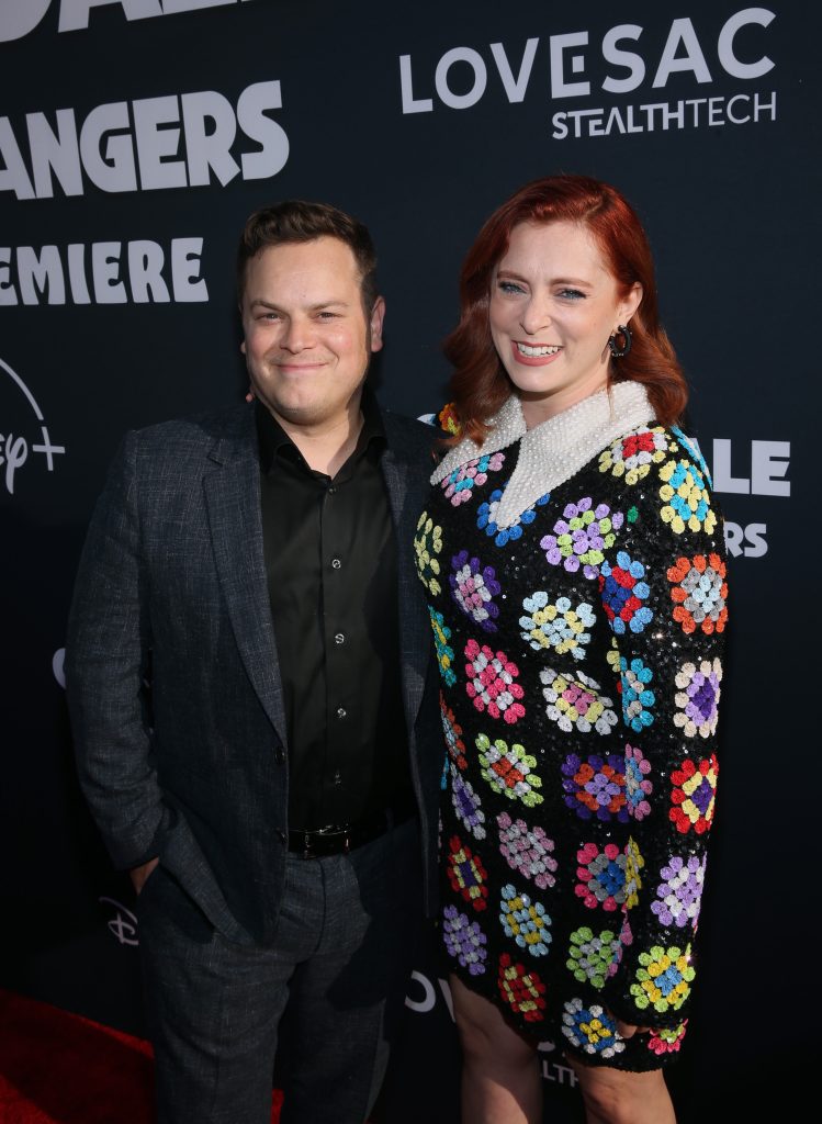 (Left to Right) Dan Gregor and Rachel Bloom attend the Chip ‘n Dale: Rescue Rangers premiere at The El Capitan Theatre in Hollywood, California.