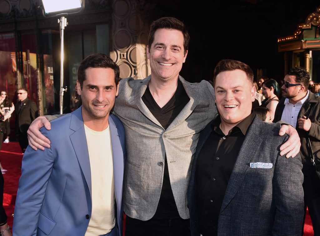 (Left to Right) Doug Mand, Todd Lieberman, and Doug Gregor attend the Chip ‘n Dale: Rescue Rangers premiere at The El Capitan Theatre in Hollywood, California.