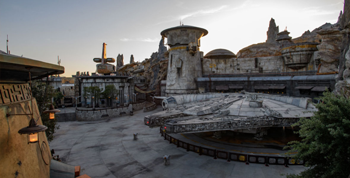 The Millennium Falcon at Star Wars: Galaxy’s Edge at Disneyland Resort
