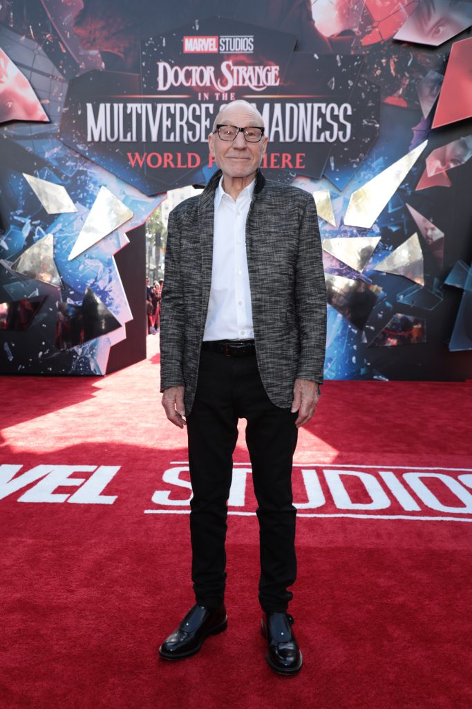 Sir Patrick Stewart attends the world premiere of Marvel Studios’ Doctor Strange in the Multiverse of Madness.
