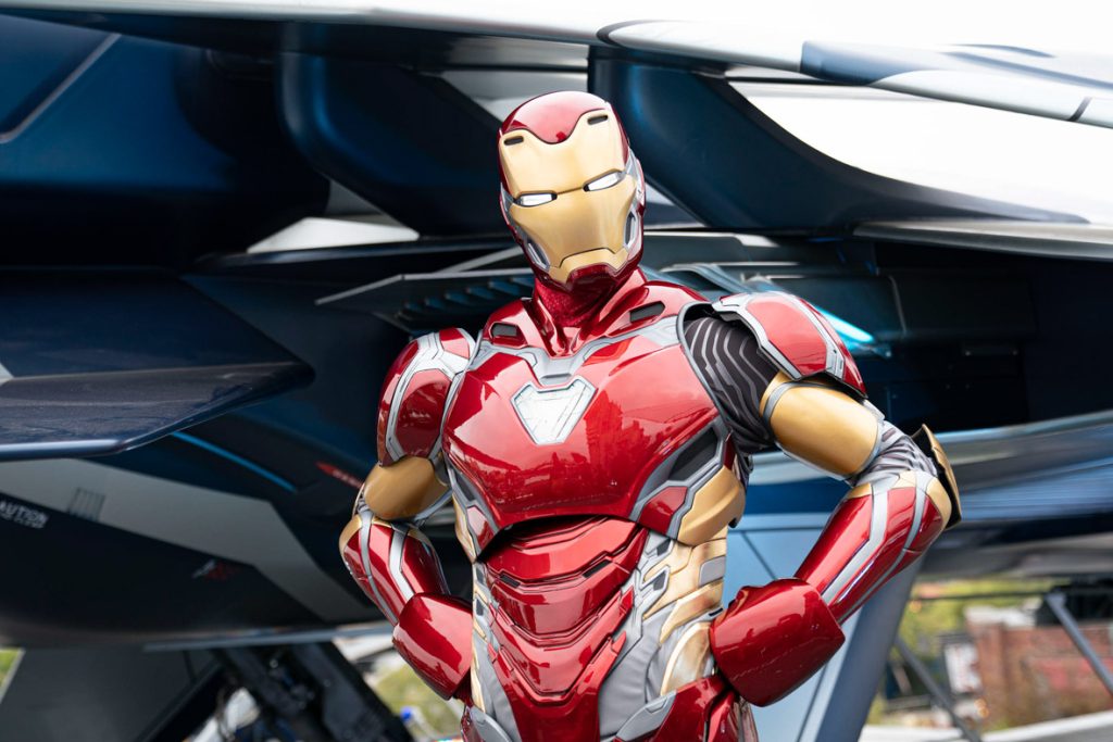 Iron Man can be seen in Avengers Campus at Disney California Adventure Park, as it was Tony Stark who offered up the site for this new place to recruit and train the next generation of heroes. In front of Avengers Headquarters, Iron Man proudly welcomes the recruits in a memorable, heroic encounter. At Avengers Campus, Iron Man is seen showcasing his newest armor, the Mark 80, which is a Disney Parks exclusive design. (Ty Popko/Disneyland Resort)