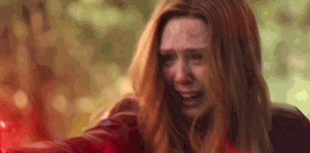Wanda Maximoff destroys the Mind Stone and fends off Thanos in Avengers: Infinity War.