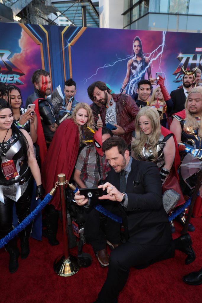 Chris Pratt greets fans at the Love and Thunder World Premiere at the El Capitan Theatre in Hollywood, CA on Thursday, June 23, 2022.(photo: Alex J.Berliner/ABImages)