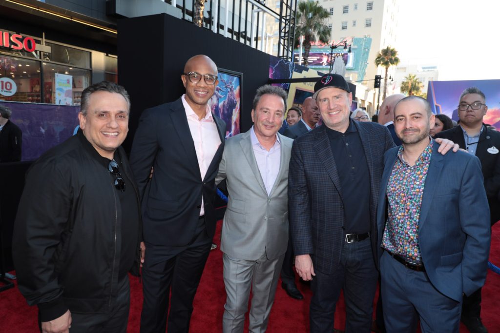 Joe Russo, Kareem Daniel, Louis D'Esposito, Kevin Feige and Brad Winderbaum attend the Love and Thunder World Premiere at the El Capitan Theatre in Hollywood, CA on Thursday, June 23, 2022.(photo: Alex J.Berliner/ABImages)