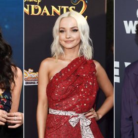 Actor Auli’I Cravalho, Dove Cameron, and Jack Dylan Grazer in a side-by-side photo