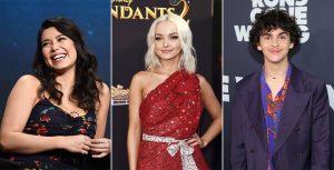 Actor Auli’I Cravalho, Dove Cameron, and Jack Dylan Grazer in a side-by-side photo