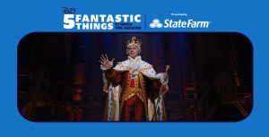Jonathan Groff is King George in Hamilton, the filmed version of the original Broadway production.