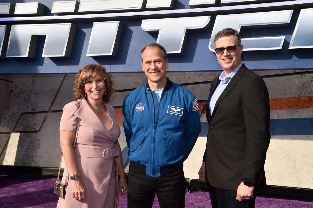 Producer Galyn Susman, NASA’s Thomas Marshburn, and director and screenwriter Angus MacLane attend the world premiere of Disney and Pixar’s Lightyear at El Capitan Theatre in Hollywood, California.