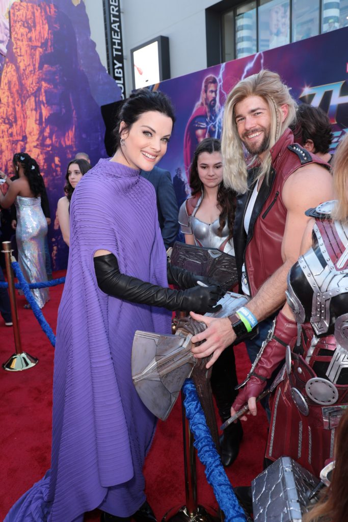 Jaimie Alexander greets fans at the Love and Thunder World Premiere at the El Capitan Theatre in Hollywood, CA on Thursday, June 23, 2022.(photo: Alex J.Berliner/ABImages)