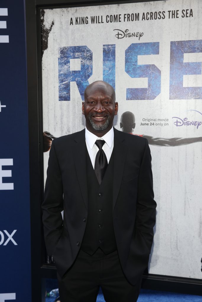 BURBANK, CALIFORNIA - JUNE 22: Akin Omotoso attends the world premiere of Rise at Walt Disney Studios in Burbank, California on June 22, 2022. (Photo by Jesse Grant/Getty Images for Disney)