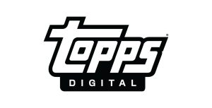 The Topps Digitial logo, which features the bolded and italicized word &ldquo;topps&rdquo; in a large font above the word &ldquo;digital&rdquo; in a thin, sans serif font. The entire logo has a thick, black outline.