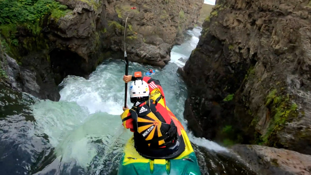 Gerd Serrasolses goes whitewater kayaking.