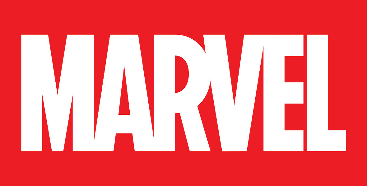 The Marvel logo, featuring the white text MARVEL in a sans serif font against a bright red background