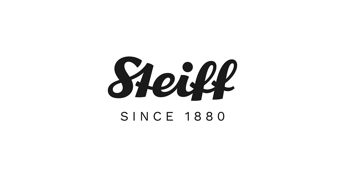 The logo for Steiff, written in cursive bolded black type against a white background with the line “Since 1880” below.