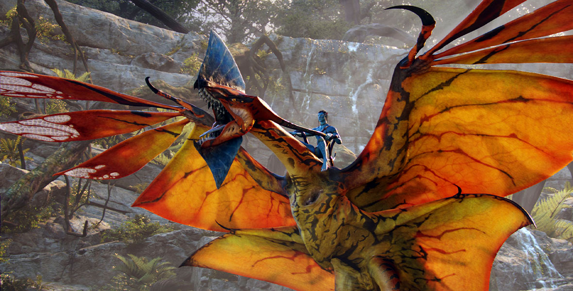Avatar flying on Dragon at pandora