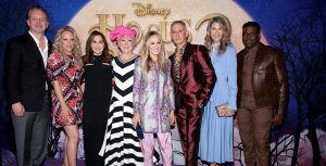 From left to right, Sean Bailey, Anne Fletcher, Kathy Najimy, Disney Legend Bette Midler, Sarah Jessica Parker, Adam Shankman, Lynn Harris, and Sam Richardson attend the Hocus Pocus 2 World Premiere at AMC Lincoln Square on September 27, 2022, in New York City.