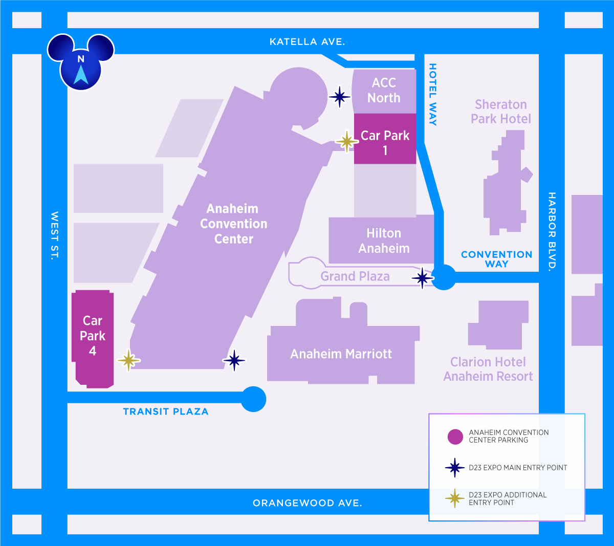 D23 Expo 2022 - Parking Map - D23