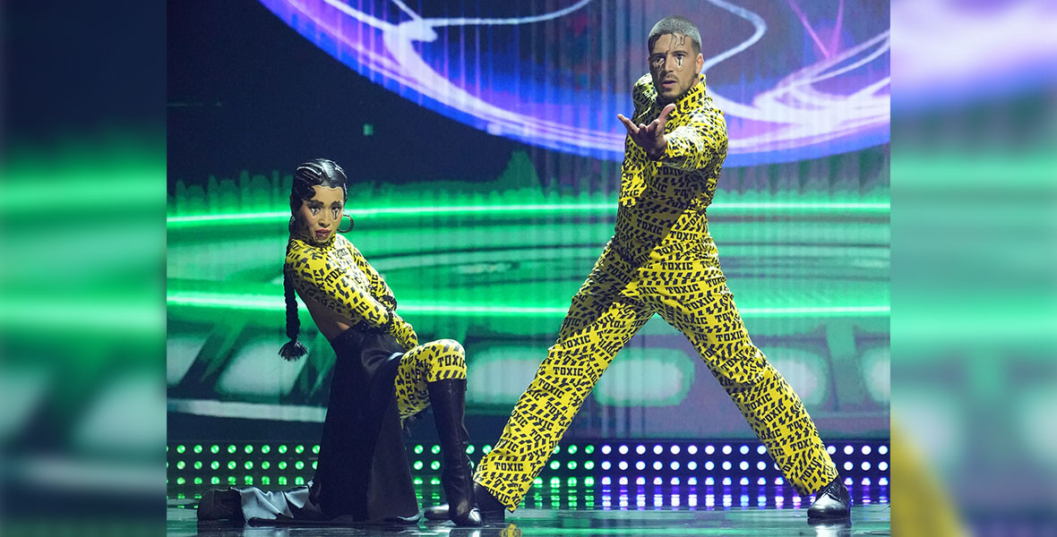 Koko Iwasaki and Vinny Guadagnino perform on “Halloween Night” of Dancing with the Stars.