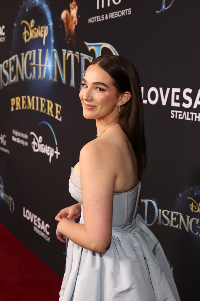 LOS ANGELES, CALIFORNIA - NOVEMBER 16: Gabriella Baldacchino arrives at the premiere of Disney’s “Disenchanted” at the El Capitan Theatre in Hollywood CA on November 16, 2022.  The film begins streaming only on Disney+ November 18, 2022. (Photo by Jesse Grant/Getty Images for Disney)