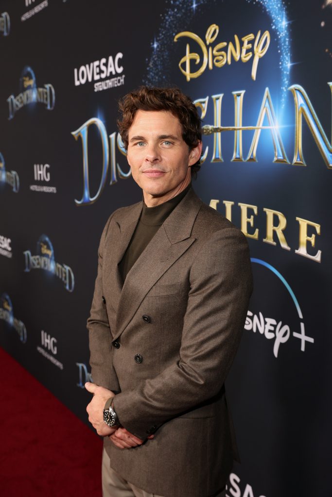 LOS ANGELES, CALIFORNIA - NOVEMBER 16: James Marsden arrives at the premiere of Disney’s “Disenchanted” at the El Capitan Theatre in Hollywood CA on November 16, 2022.  The film begins streaming only on Disney+ November 18, 2022. (Photo by Jesse Grant/Getty Images for Disney)