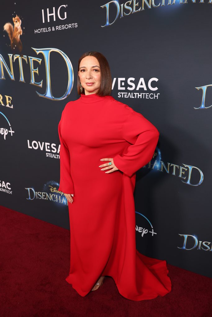 LOS ANGELES, CALIFORNIA - NOVEMBER 16: Maya Rudolph arrives at the premiere of Disney’s “Disenchanted” at the El Capitan Theatre in Hollywood CA on November 16, 2022.  The film begins streaming only on Disney+ November 18, 2022. (Photo by Jesse Grant/Getty Images for Disney)