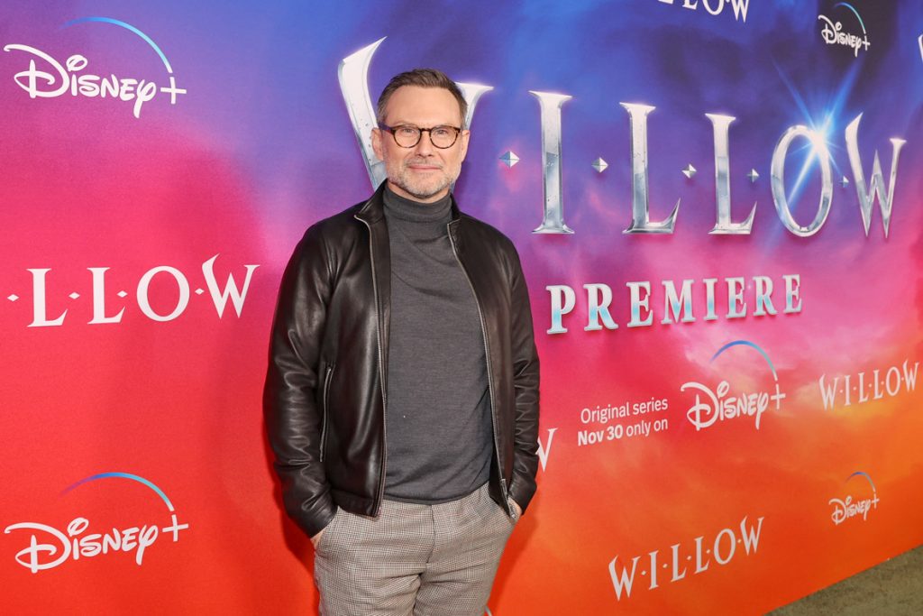 LOS ANGELES, CALIFORNIA - NOVEMBER 29: Christian Slater attends Lucasfilm and Imagine Entertainment's "Willow" Series Premiere in Los Angeles, California on November 29, 2022. The series debuts exclusively on Disney+ November 30, 2022. (Photo by Jesse Grant/Getty Images for Disney)