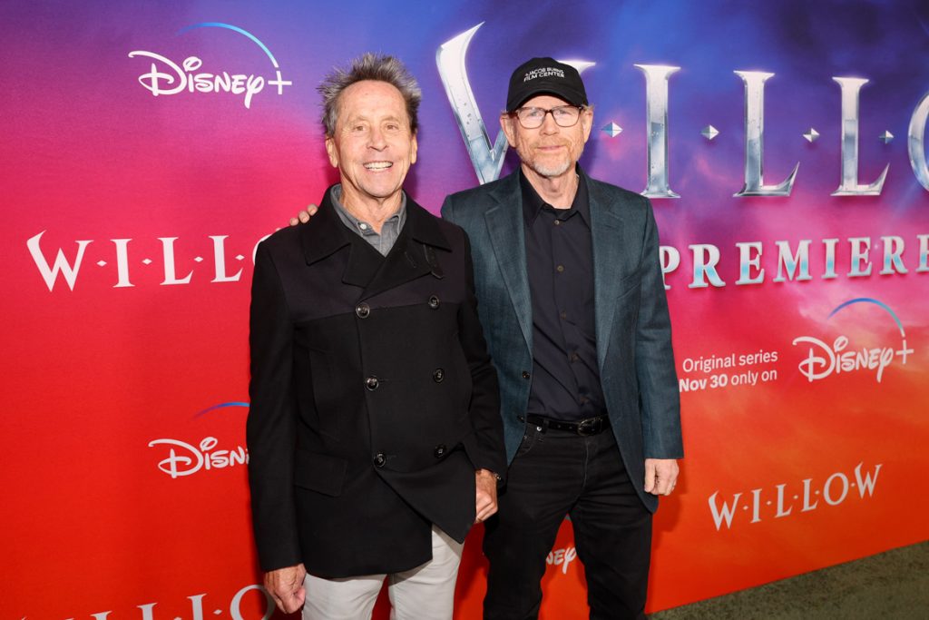 LOS ANGELES, CALIFORNIA - NOVEMBER 29: (L-R) Brian Grazer and Ron Howard attend Lucasfilm and Imagine Entertainment's "Willow" Series Premiere in Los Angeles, California on November 29, 2022. The series debuts exclusively on Disney+ November 30, 2022. (Photo by Jesse Grant/Getty Images for Disney)