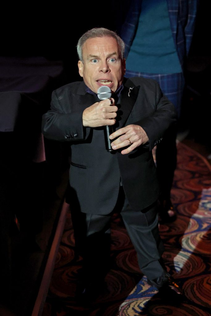 LOS ANGELES, CALIFORNIA - NOVEMBER 29: Warwick Davis speaks at Lucasfilm and Imagine Entertainment's "Willow" Series Premiere in Los Angeles, California on November 29, 2022. The series debuts exclusively on Disney+ November 30, 2022. (Photo by Jesse Grant/Getty Images for Disney)