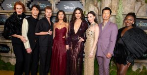 The cast of National Treasure: Edge of History poses for a group photo at the series’ world premiere.