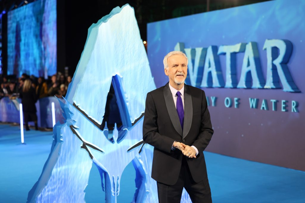 Director James Cameron attends the World Premiere of James Cameron's "Avatar: The Way of Water" at the Odeon Luxe Leicester Square on December 06, 2022 in London, England. (Photo by StillMoving.net for Disney)