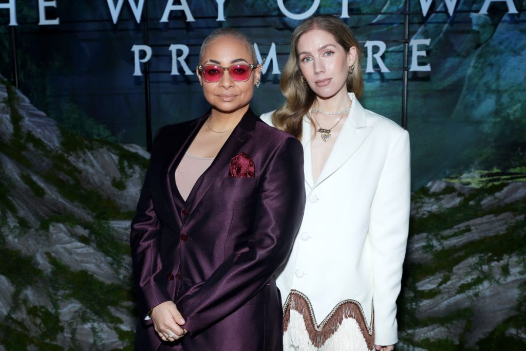 HOLLYWOOD, CALIFORNIA - DECEMBER 12: (L-R) Raven-Symoné and Miranda Maday attend the U.S. Premiere of 20th Century Studios' "Avatar:  The Way of Water" at the Dolby Theatre in Hollywood, California on December 12, 2022. (Photo by Rich Polk/Getty Images for 20th Century Studios)