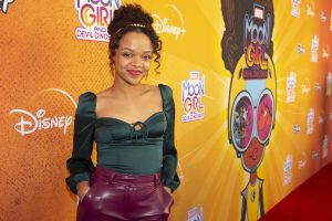 Tajinae Turner attends the premiere for Marvel’s Moon Girl and Devil Dinosaur at the Walt Disney Studios Lot in Burbank, California.