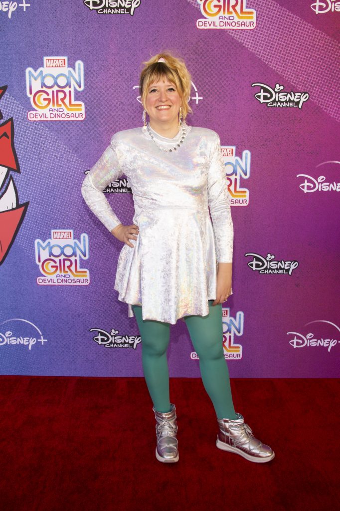Amy Reeder attends the premiere for Marvel’s Moon Girl and Devil Dinosaur at the Walt Disney Studios Lot in Burbank, California.