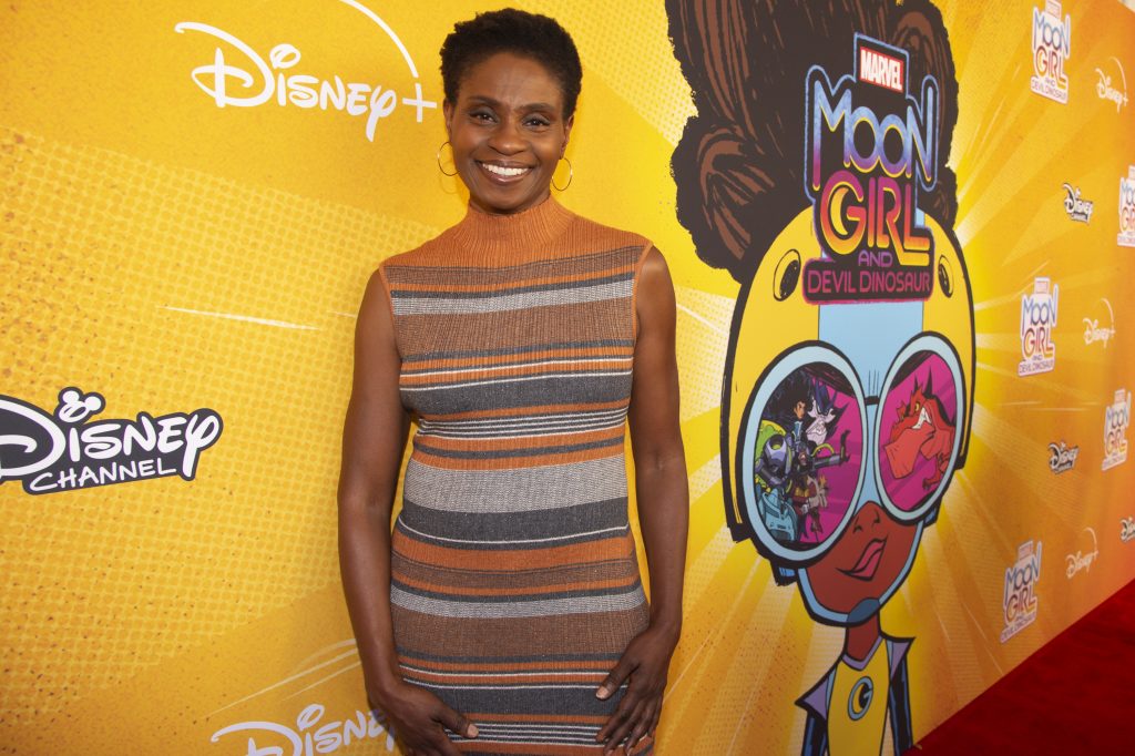 Adina Porter attends the premiere for Marvel’s Moon Girl and Devil Dinosaur at the Walt Disney Studios Lot in Burbank, California.