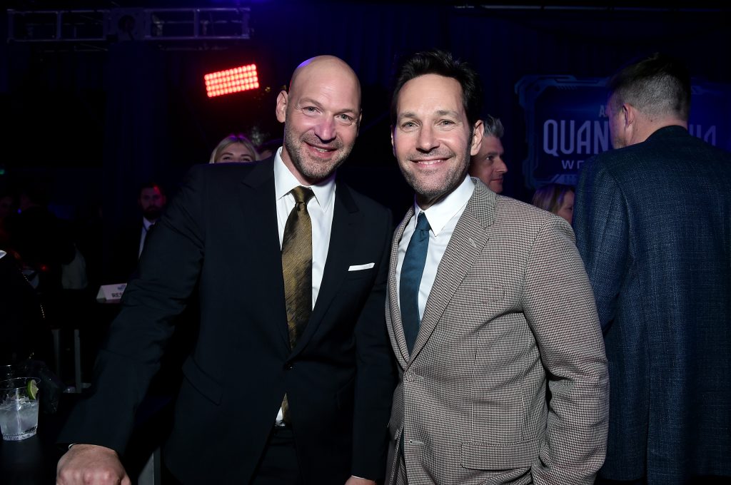 LOS ANGELES, CALIFORNIA - FEBRUARY 06: (L-R) Corey Stoll and Paul Rudd attend the Ant-Man and The Wasp Quantumania world premiere at Regency Village Theatre in Westwood, California on February 06, 2023. (Photo by Alberto E. Rodriguez/Getty Images for Disney)